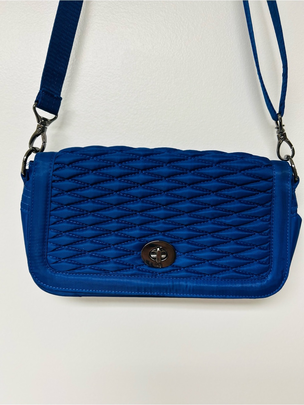 LUG Allegro Blue Quilted Crossbody Bag